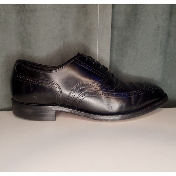 Johnston & Murphy Crown Aristocraft Black Wingtip Oxford Shoes US 9 E/C (WIDE) - Picture 5 of 11